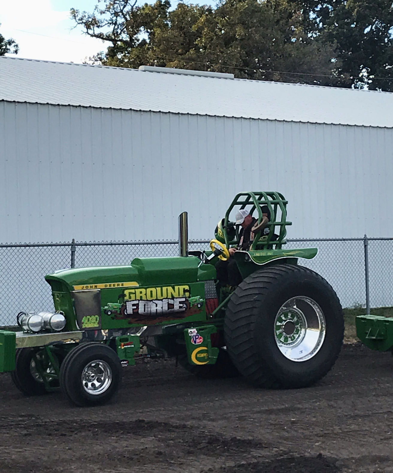 Man and tractor